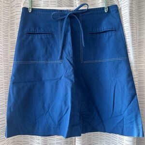 Vintage Blue A-Line Skirt with Pockets